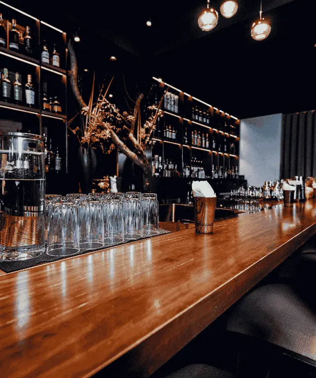 Luxury renovated wood bar in Dubai part of our Commercial Fit Out services